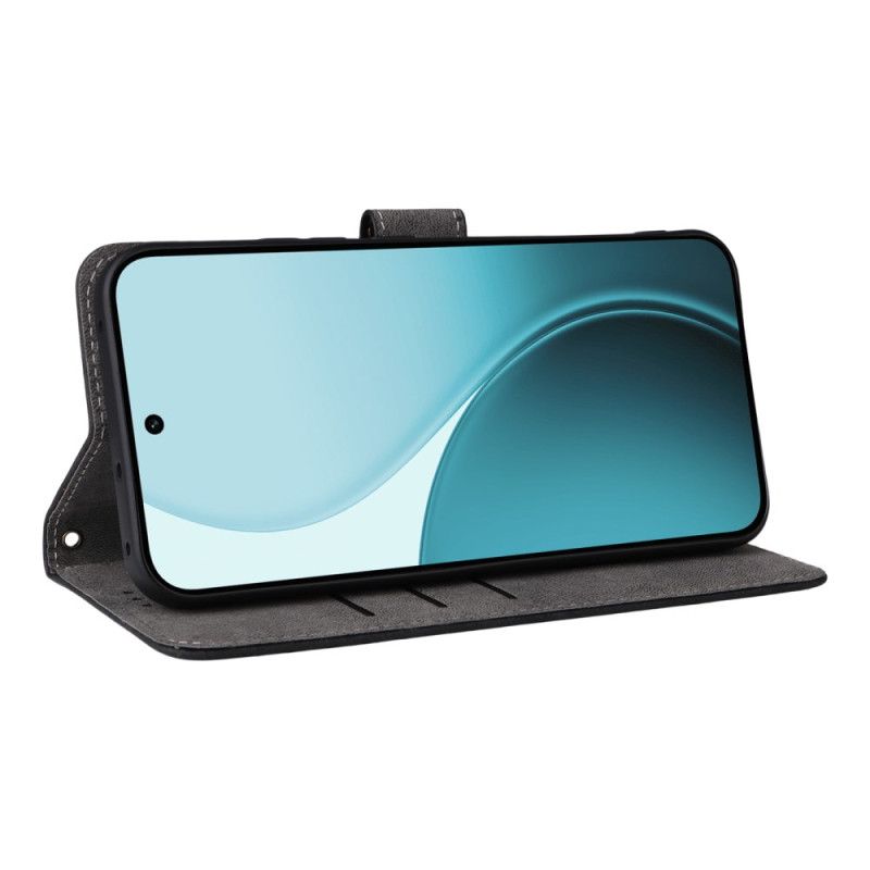 Folio Deksel Oppo Reno 14f 5g Rfid-beskyttelse Semsket Skinneffekt Med Stropp