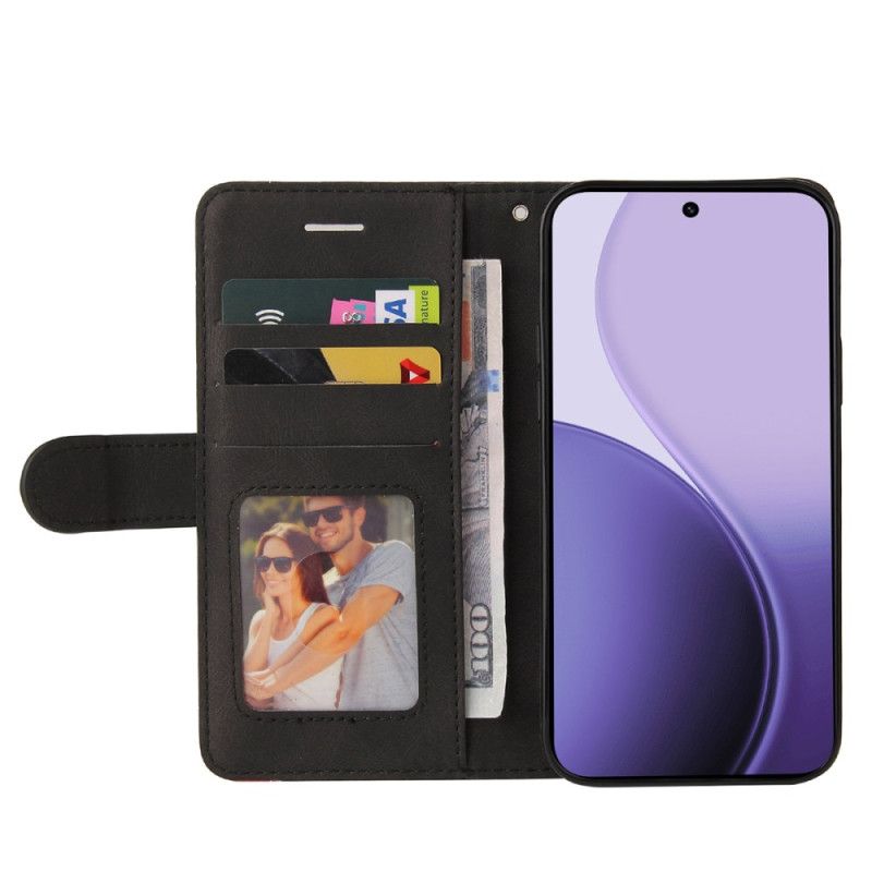 Folio Deksel Oppo Reno 14f 5g Tofarget Bølgete Linje