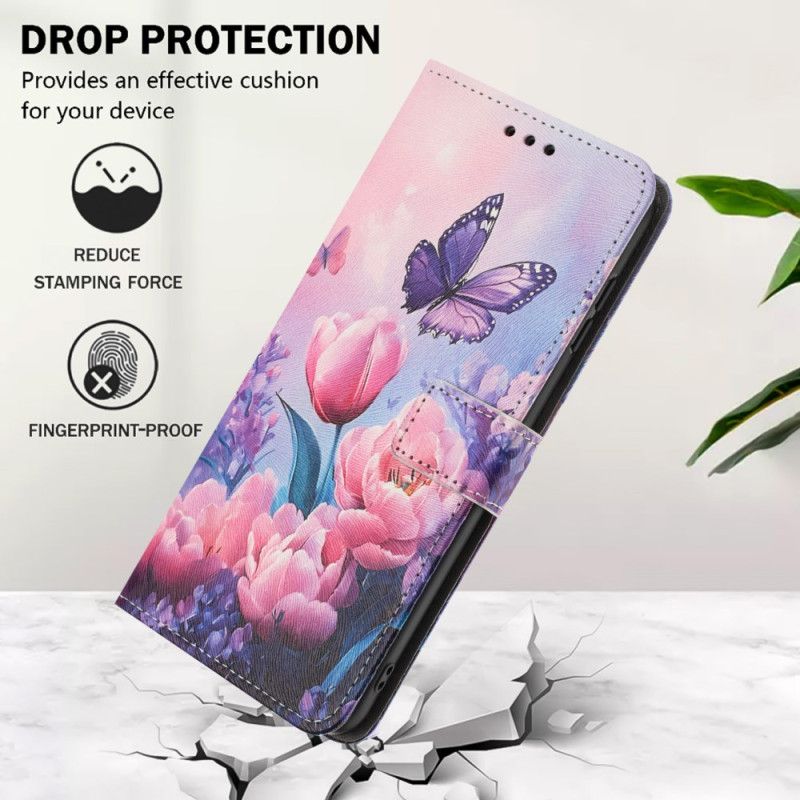 Folio Deksel Til Oppo Reno 14f 5g Blomsterdekor