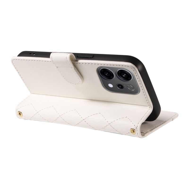 Folio Deksel Til Oppo Reno 14f 5g Vattert Med Stropp Og Skulderstropp