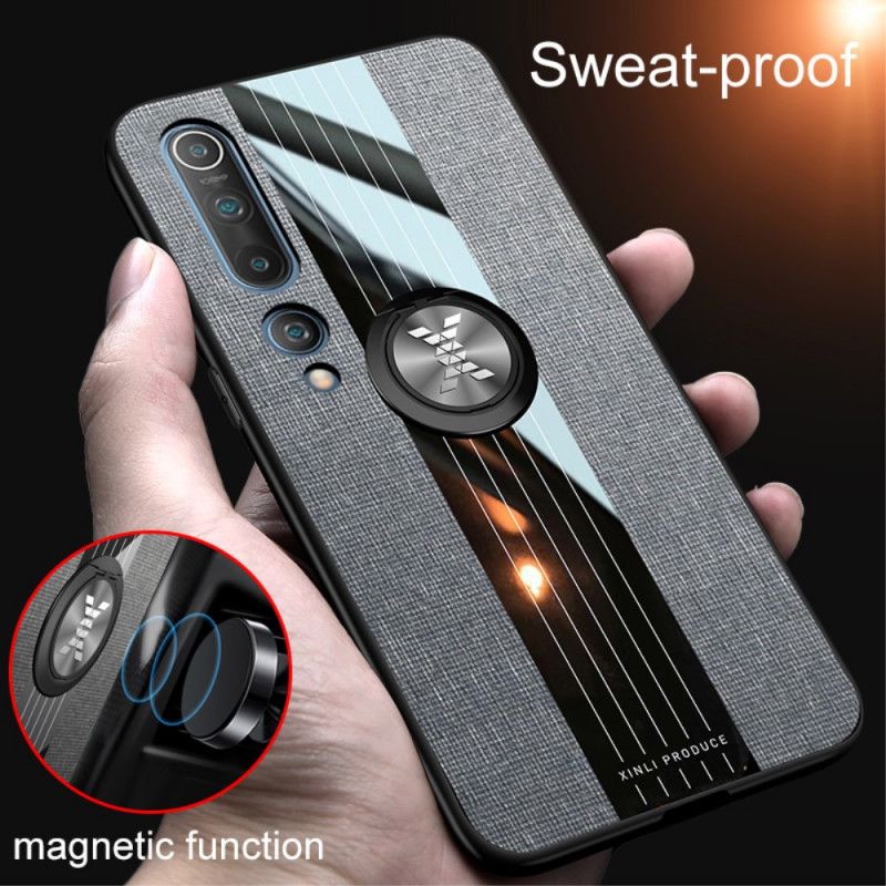 Deksel Xiaomi Mi 10 / 10 Pro Svart Hybrid Og Jeanstekstur Med Støttering