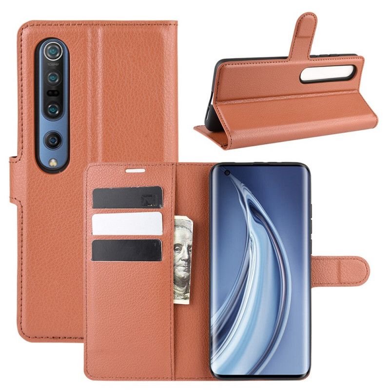 Folio Deksel for Xiaomi Mi 10 / 10 Pro Svart Klassisk Imitert Skinn