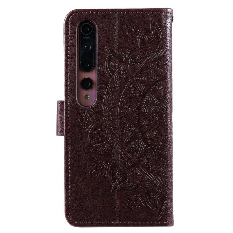 Lærdeksel Folio Deksel Xiaomi Mi 10 / 10 Pro Grå Mobildeksel Solmandala