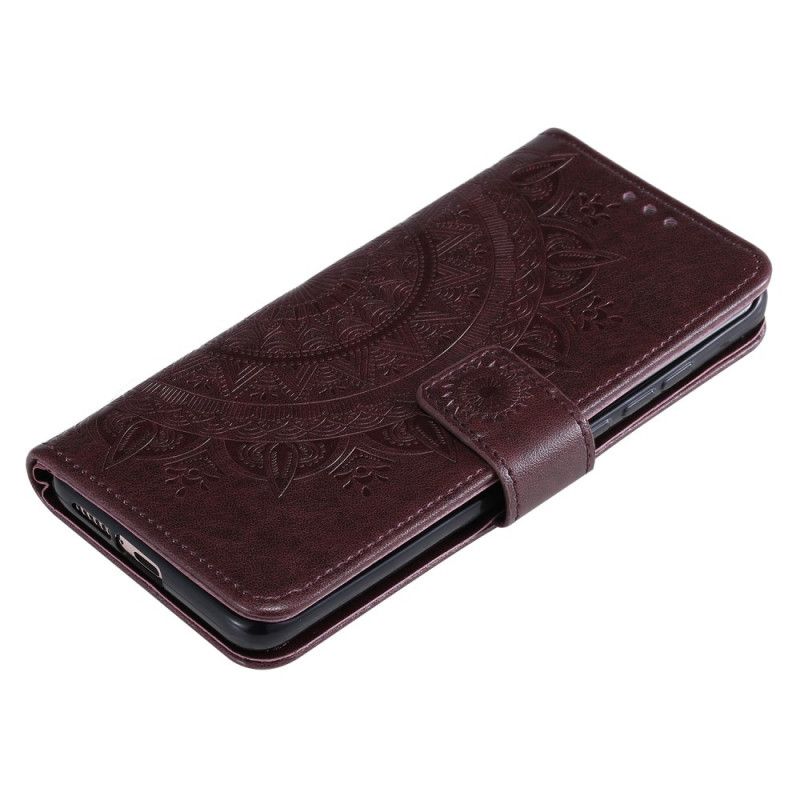 Lærdeksel Folio Deksel Xiaomi Mi 10 / 10 Pro Grå Mobildeksel Solmandala