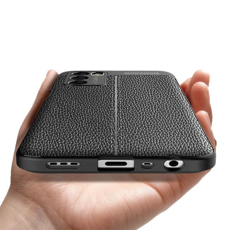 Deksel Oppo A16 / A16s Double Line Litchi Leather Effect Beskyttelse Deksel