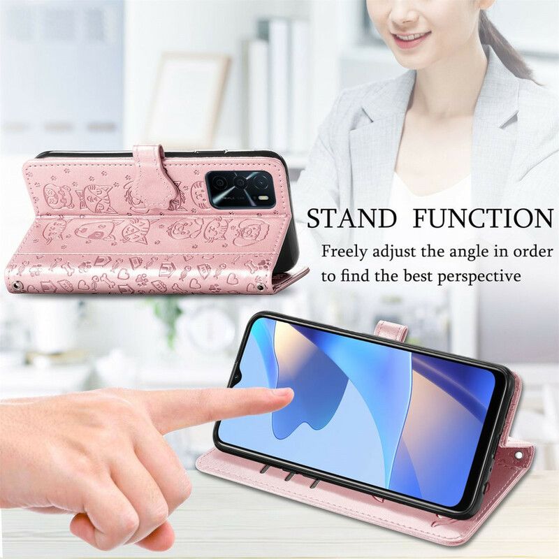 Folio Deksel Oppo A16 / A16s Animerte Dyr