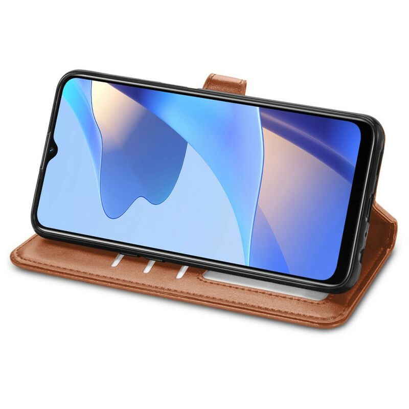 Folio Deksel Oppo A16 / A16s Kunstskinn Og Vintage Lås