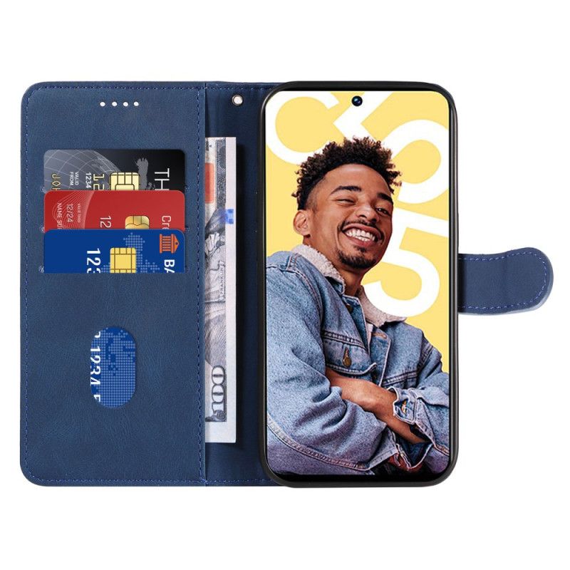 Folio Deksel Realme C55 Bølgede Linjer Med Snor Beskyttelse Deksel