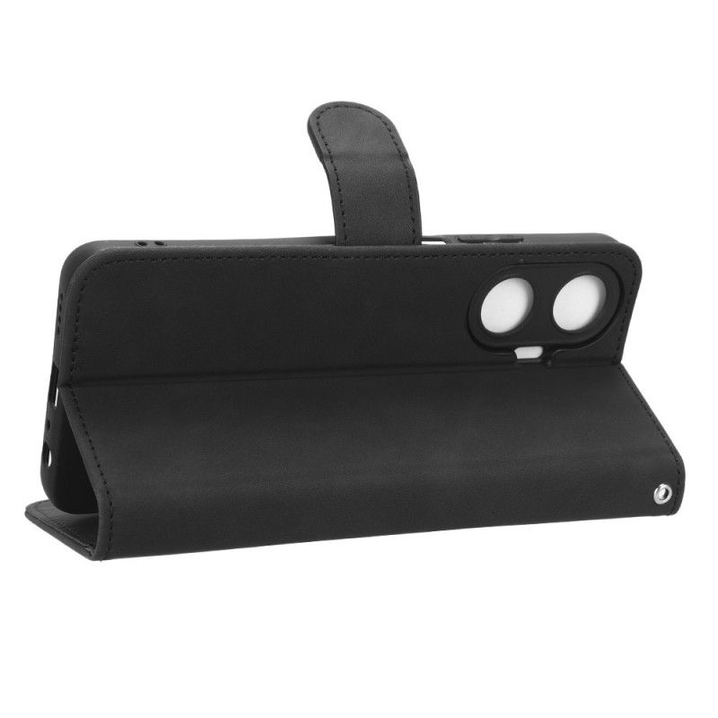 Folio Deksel Realme C55 Semsket Skinn Med Stropp