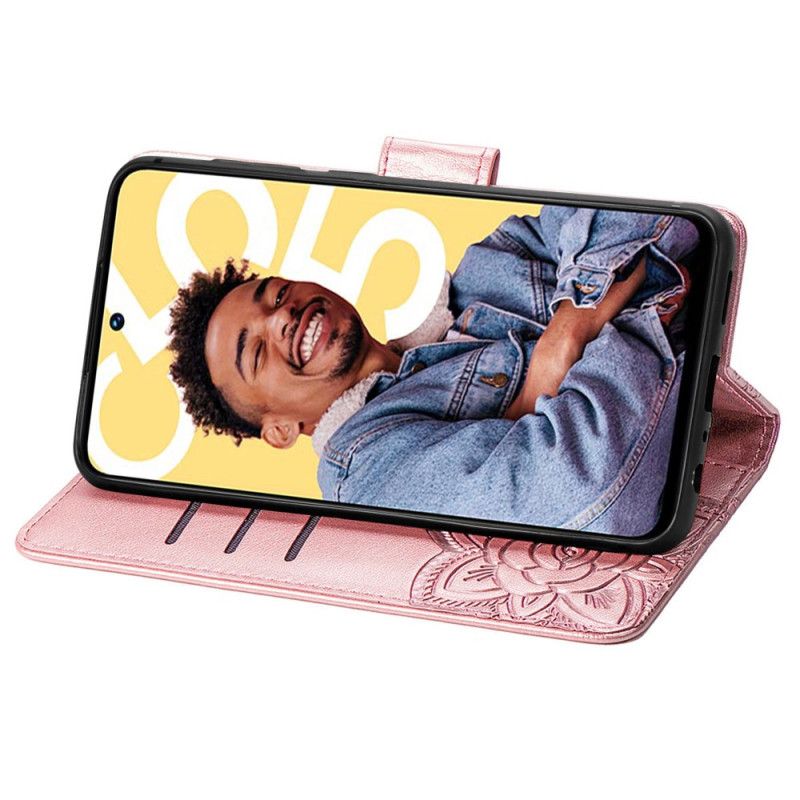 Lærdeksel Folio Deksel Realme C55 Mobildeksel Barokk Sommerfuglrem