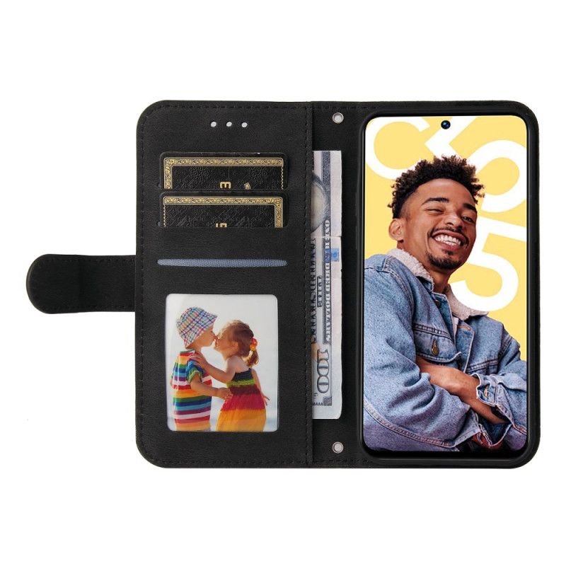 Lærdeksel Folio Deksel Realme C55 Mobildeksel Dekorativ Nagle Med Semsket Skinneffekt