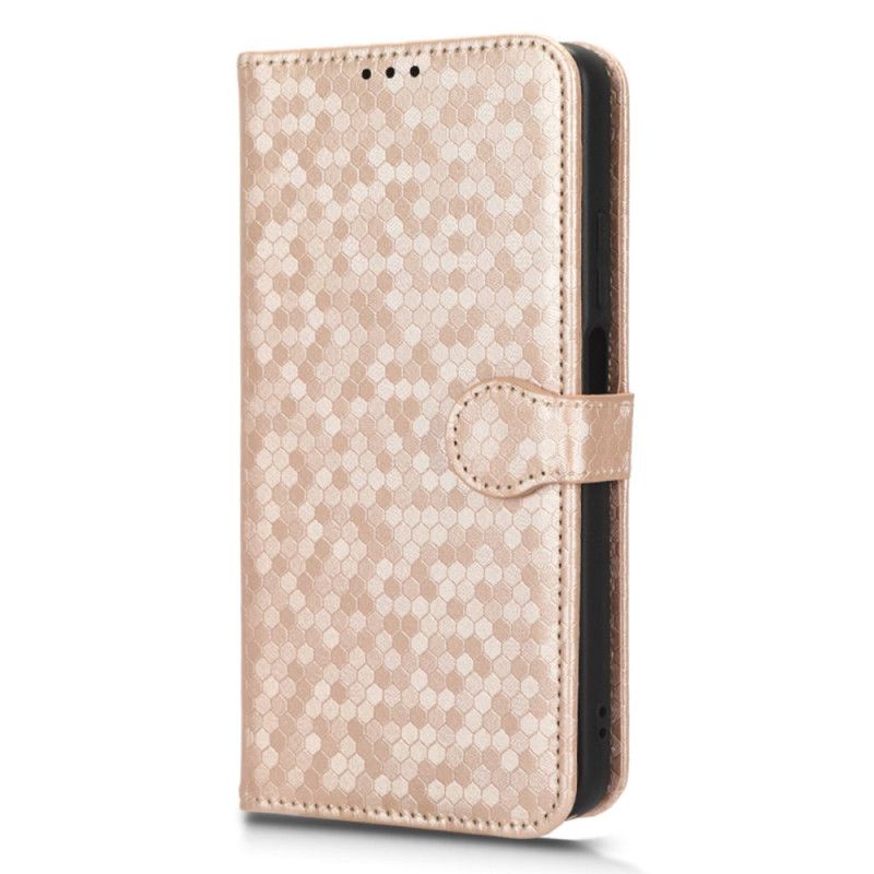 Lærdeksel Folio Deksel Realme C55 Mobildeksel Skinnende Prikker Med Stropp