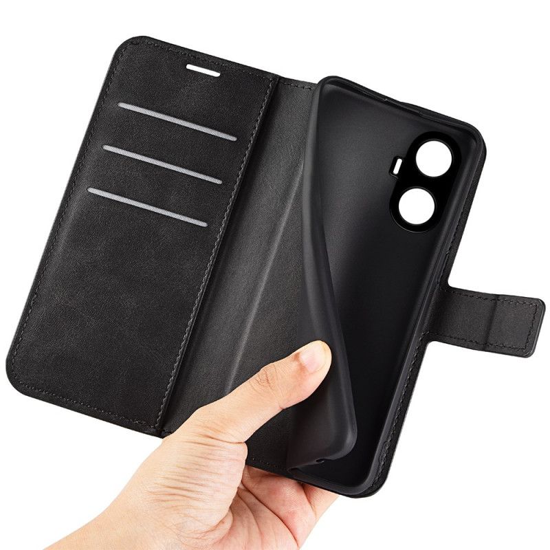 Lærdeksel Folio Deksel Realme C55 Mobildeksel Skinnstil