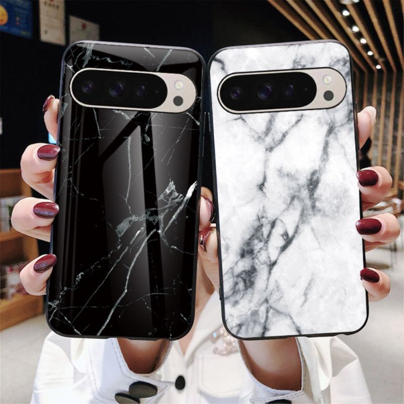 Deksel Google Pixel 9 Pro Marmor Herdet Glass
