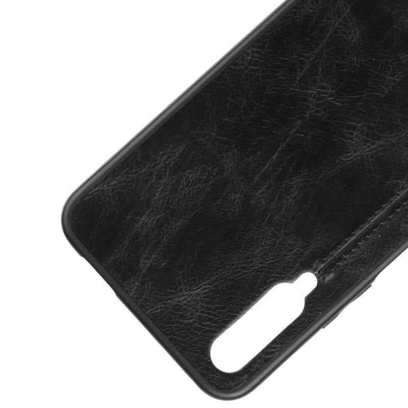 Deksel for Honor 9X Pro Svart Søm I Skinnstil