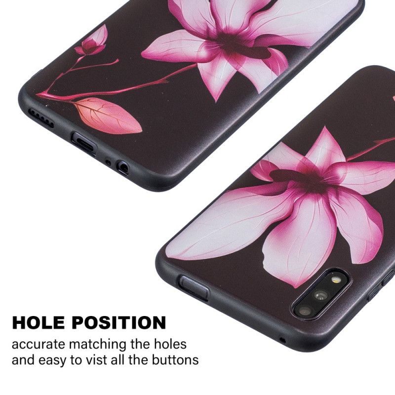 Deksel Honor 9X Pro Preget Rosa Blomst