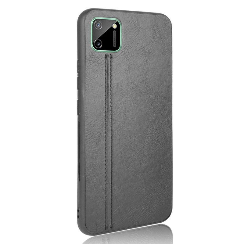 Deksel Realme C11 Svart Skinnsøm