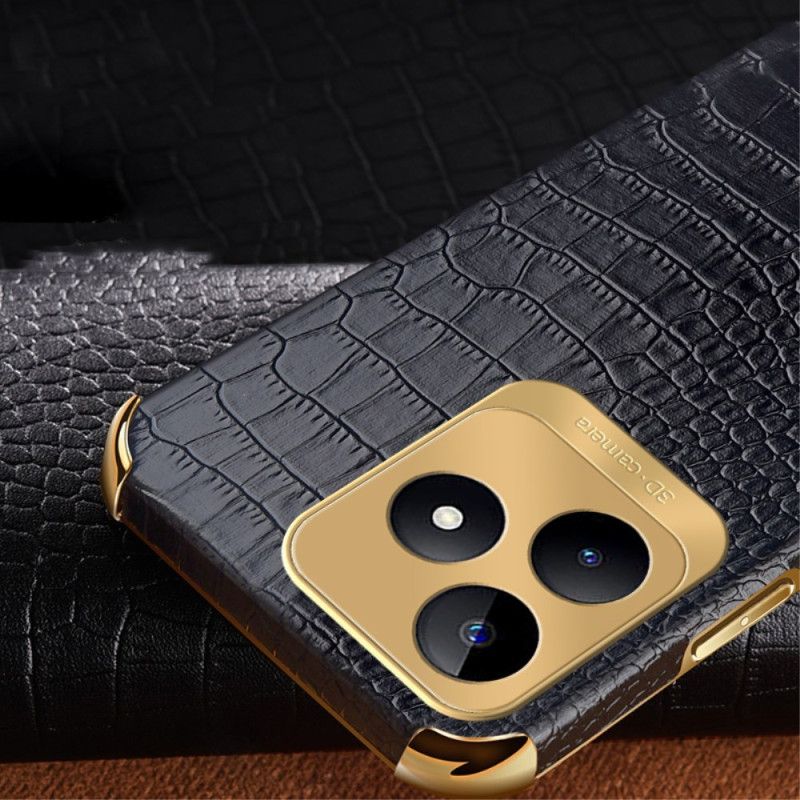 Deksel Realme C53 Ringholder Med Krokodilletekstur