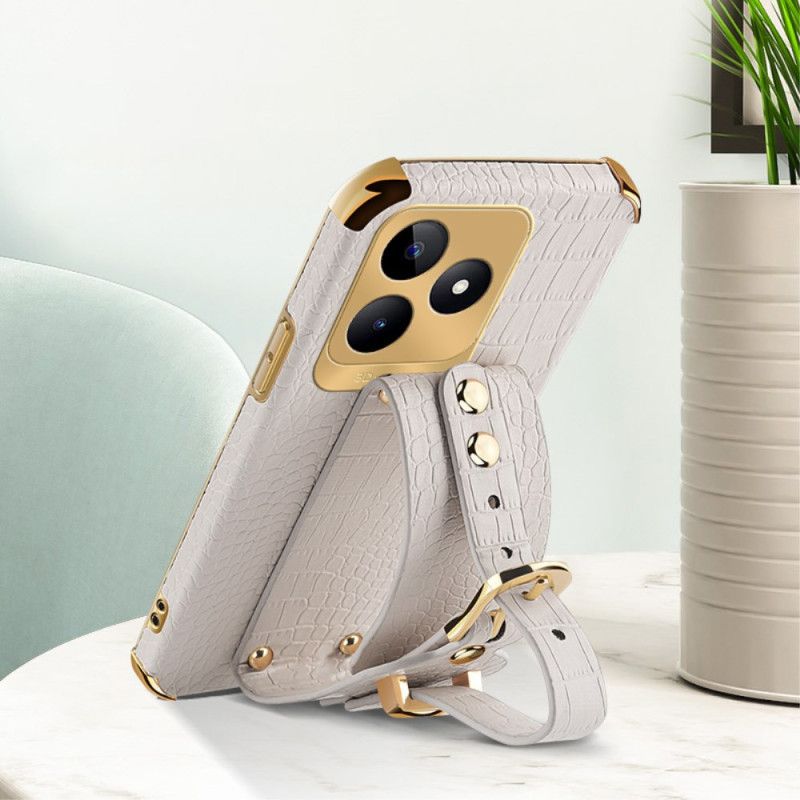 Deksel Til Realme C53 Armbåndsstøtte Med Krokodilletekstur