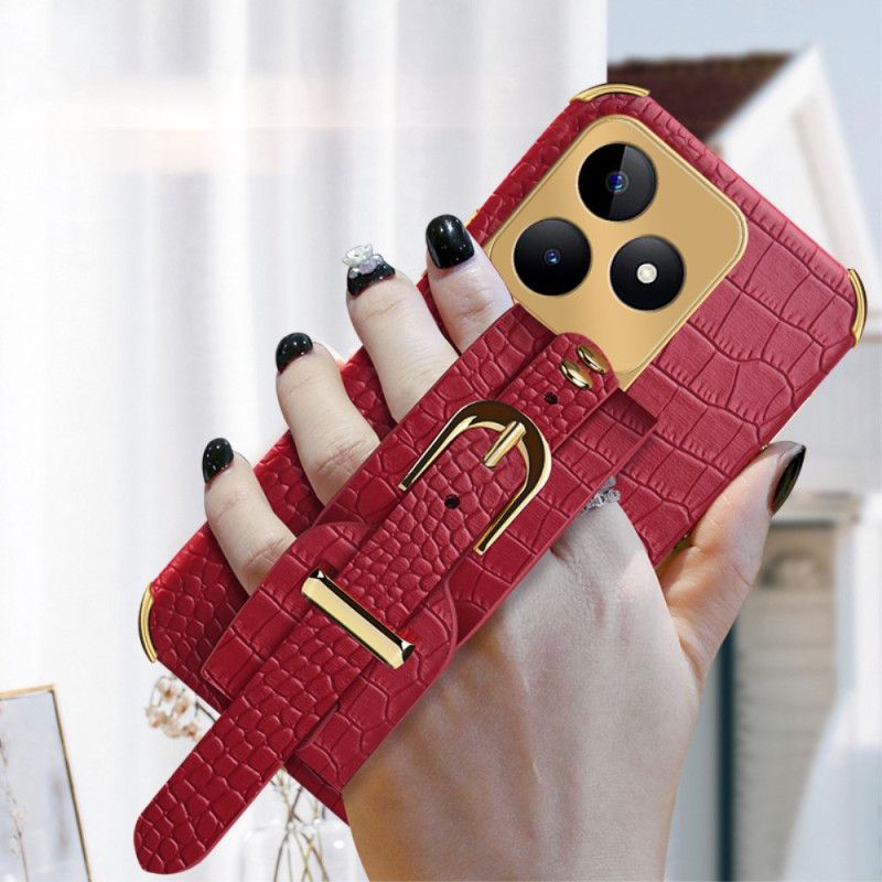 Deksel Til Realme C53 Armbåndsstøtte Med Krokodilletekstur