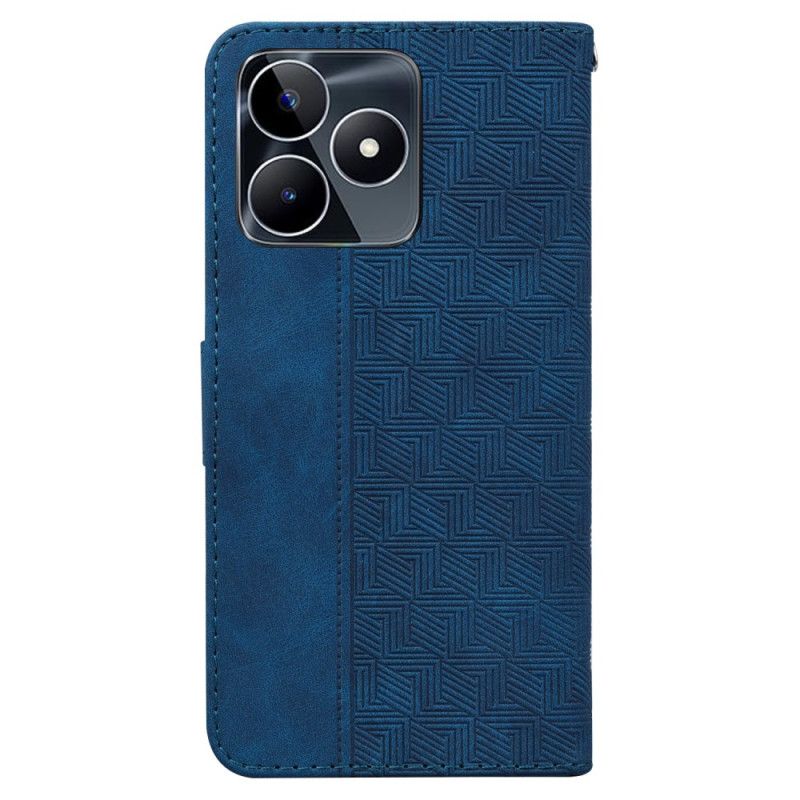 Folio Deksel Realme C53 Vevd Mønsterrem Beskyttelse Deksel