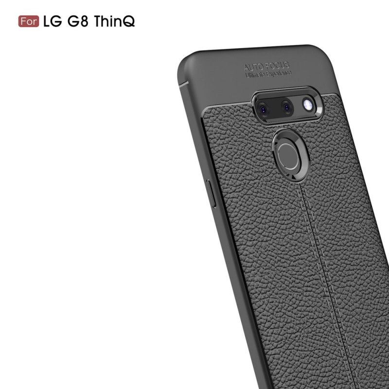 Deksel ThinQ LG G8 ThinQ Svart Dobbeltlinje Litchi-Effekt Beskyttelse