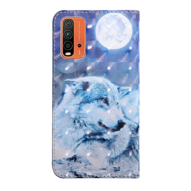 Folio Deksel Xiaomi Redmi 9t Moonlight Wolf