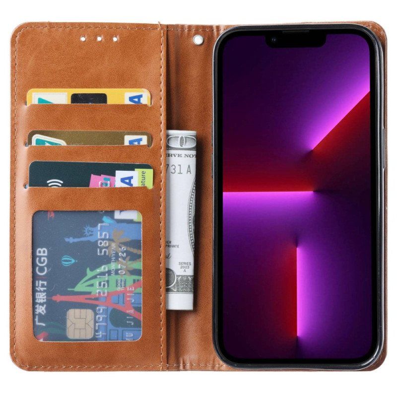 Beskyttelse Deksel Til iPhone 14 Folio Deksel Kortholder I Kunstskinn