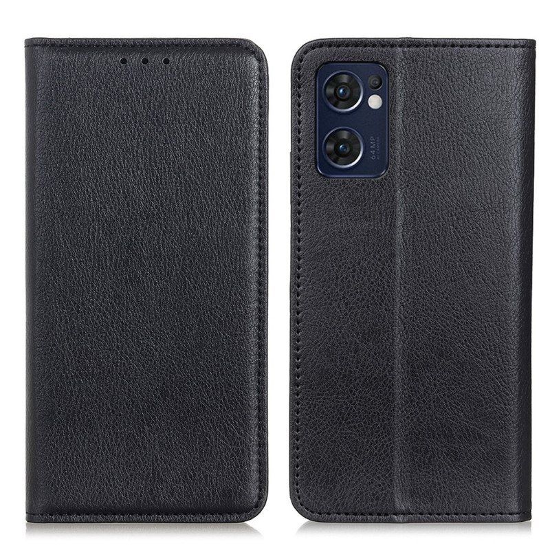 Beskyttelse Deksel Til Oppo Find X5 Lite Folio Deksel Lychee Splittskinn
