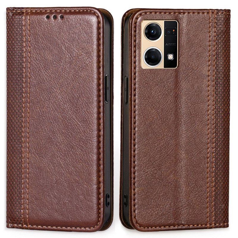 Beskyttelse Deksel Til Oppo Reno 7 Folio Deksel Vintage Kunstskinn