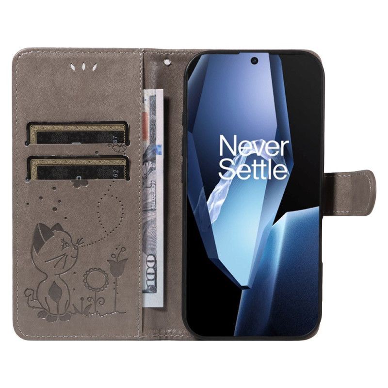 Folio Deksel Oneplus 13r Katt Og Bie