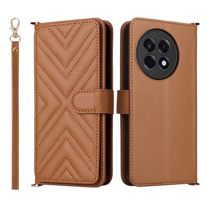 Folio Deksel Oneplus 13r Stilig Med Stropp Og Skulderstropp Beskyttelse Deksel