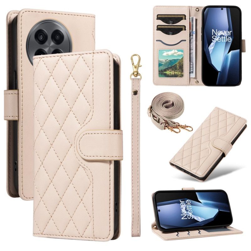 Folio Deksel Oneplus 13r Vattert Med Stropp Og Skulderstropp