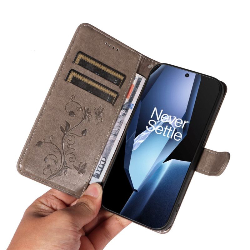 Folio Deksel Til Oneplus 13r Blomstermønstret Rem