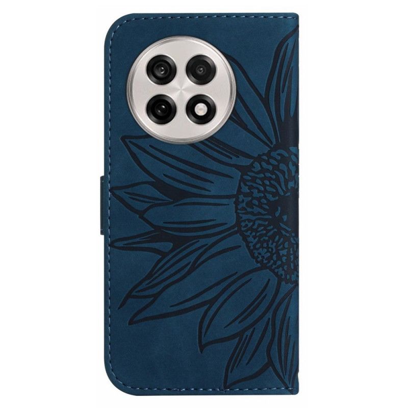 Lærdeksel Folio Deksel Oneplus 13r Solsikkemønstret Skulderrem