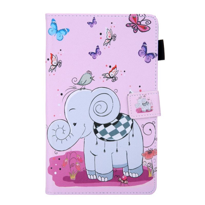 Folio Deksel Samsung Galaxy Tab A 8" (2019) Rosa Elefantserie Beskyttelse