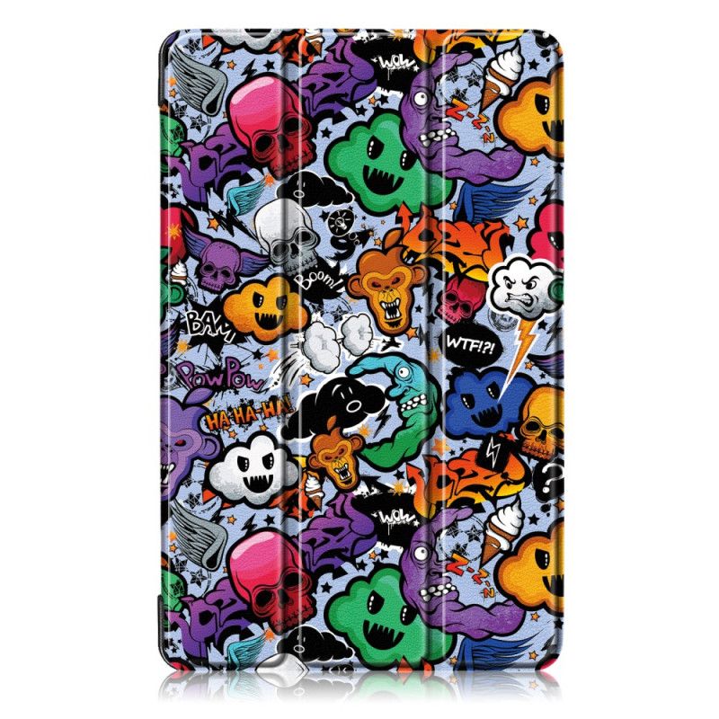 Smart Koffert Samsung Galaxy Tab A 8" (2019) Rød Forsterket Graffiti