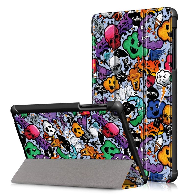 Smart Koffert Samsung Galaxy Tab A 8" (2019) Rød Forsterket Graffiti