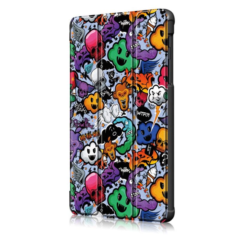 Smart Koffert Samsung Galaxy Tab A 8" (2019) Rød Forsterket Graffiti