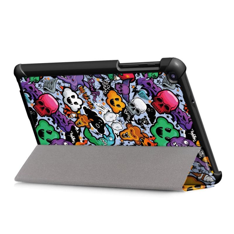 Smart Koffert Samsung Galaxy Tab A 8" (2019) Rød Forsterket Graffiti