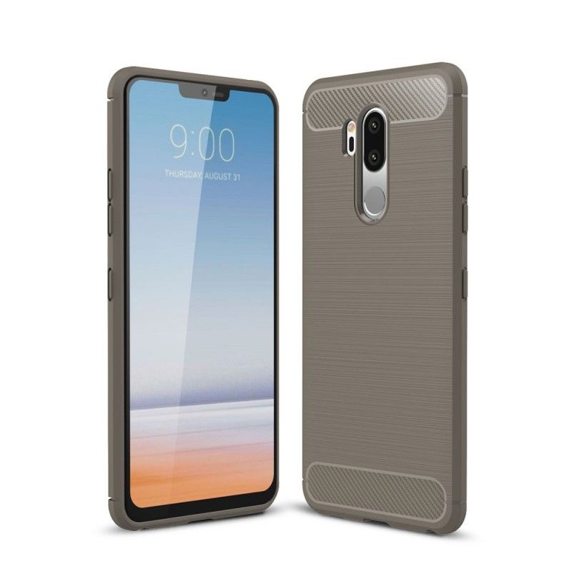 Deksel LG G7 ThinQ Svart Mobildeksel Børstet Karbonfiber