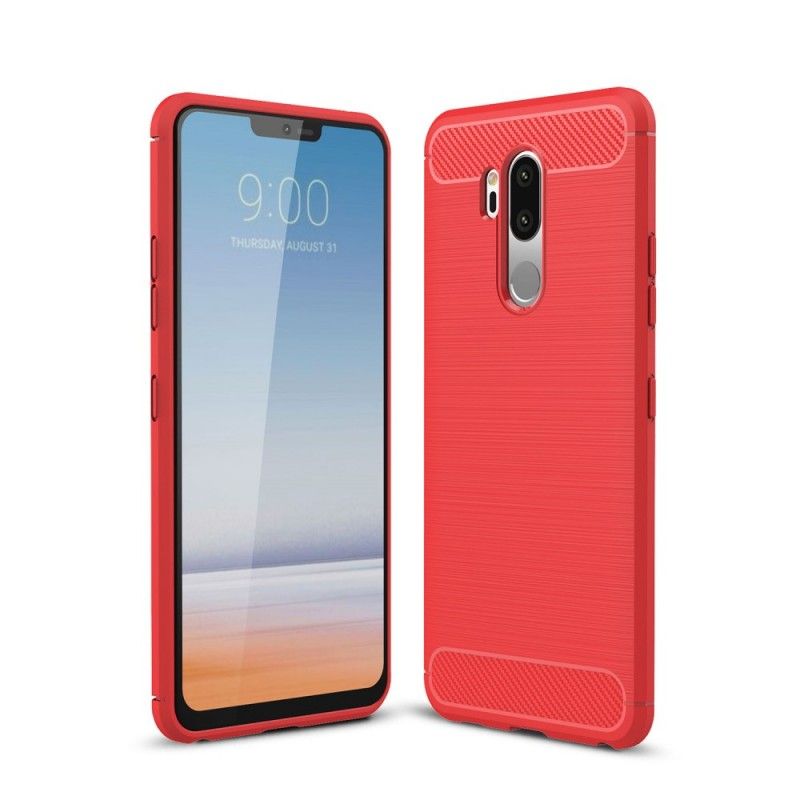 Deksel LG G7 ThinQ Svart Mobildeksel Børstet Karbonfiber