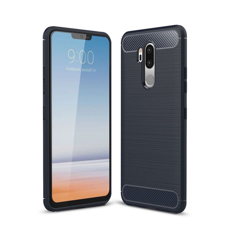 Deksel LG G7 ThinQ Svart Mobildeksel Børstet Karbonfiber