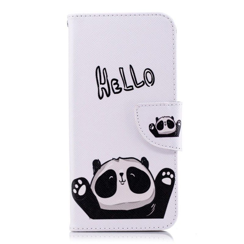 Folio Deksel LG G7 ThinQ Hallo Panda Anti-fall