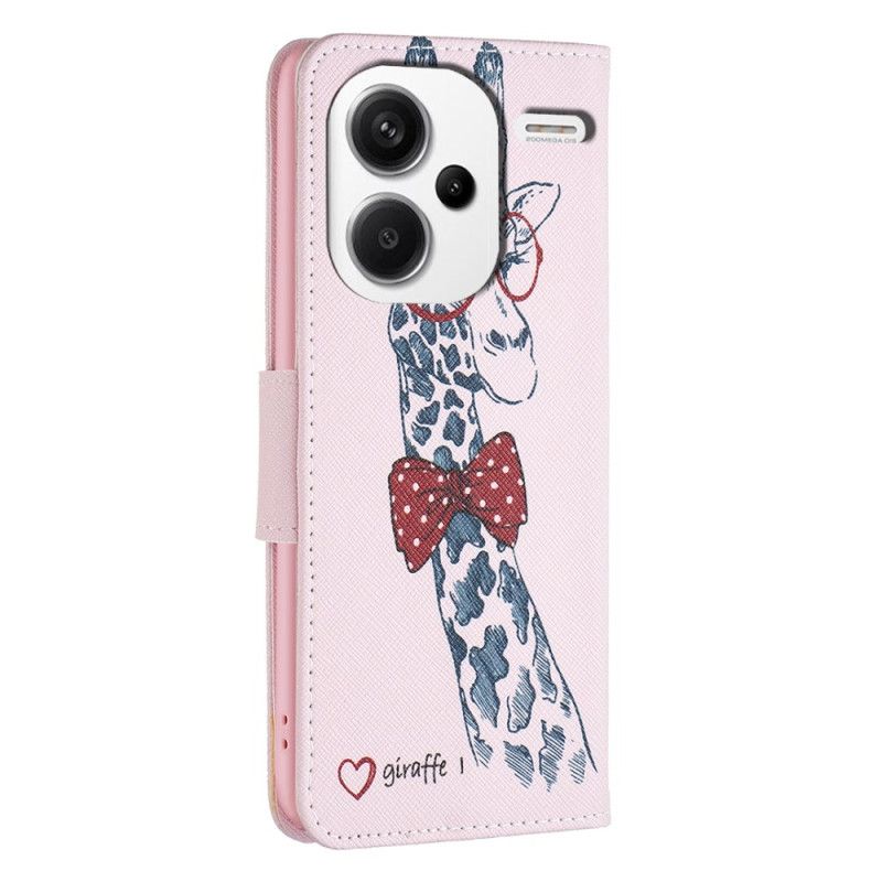 Lærdeksel Folio Deksel Xiaomi Redmi Note 13 Pro Plus 5g Intello Giraffe
