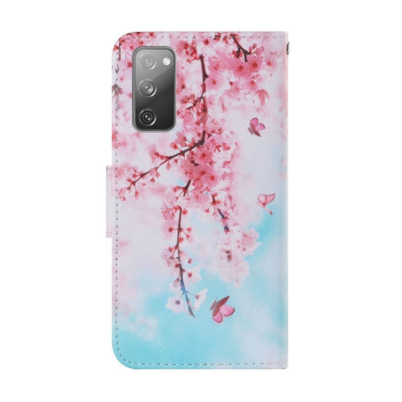 Folio Deksel Samsung Galaxy S20 FE Røde Greiner Med Tanga