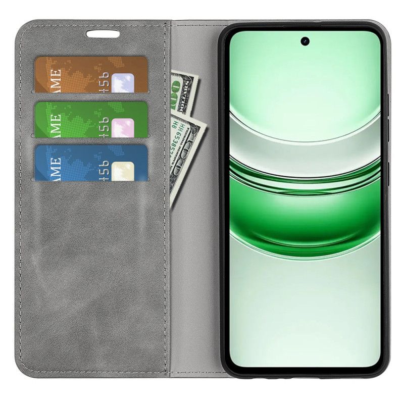 Folio Deksel Lær Realme C71 Mobildeksel Stil Grå