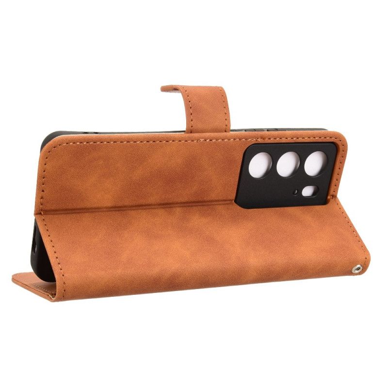 Folio Deksel Til Realme C71 Semsket Skinneffekt