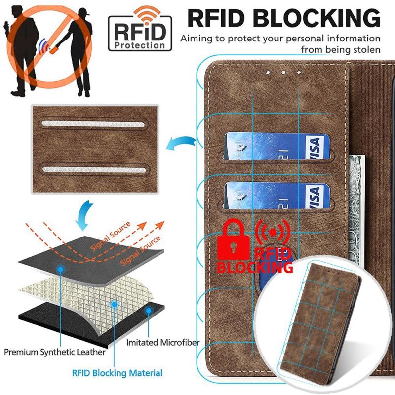 Folio Deksel Lær Oppo A98 5g Mobildeksel Rfid-blokkeringslommebok