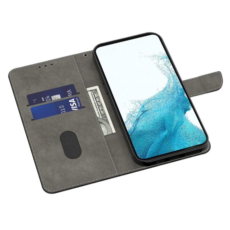 Lærdeksel Folio Deksel Oppo A98 5g Sommerfugler Og Fiolette Blomster
